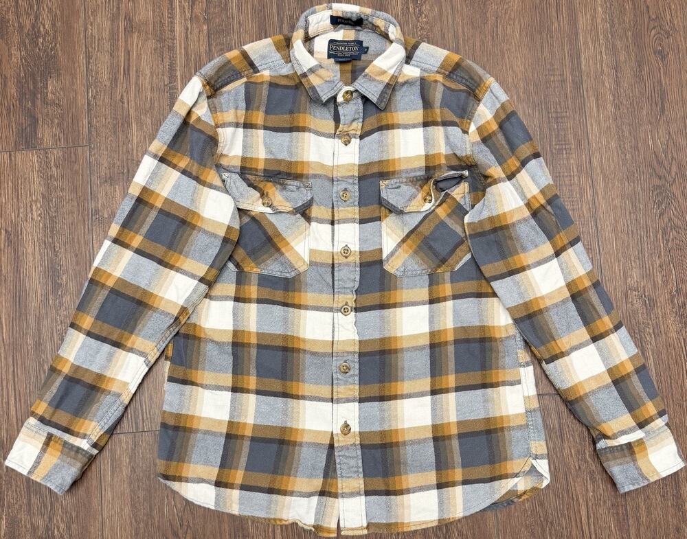Pendleton Mens Burnside Cotton Plaid Long Sleeve Button Down Size M